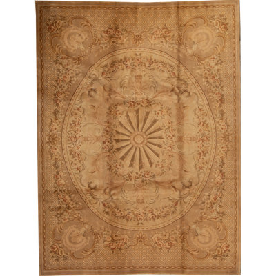 Hand-Knotted High-Quality Green Area Rug