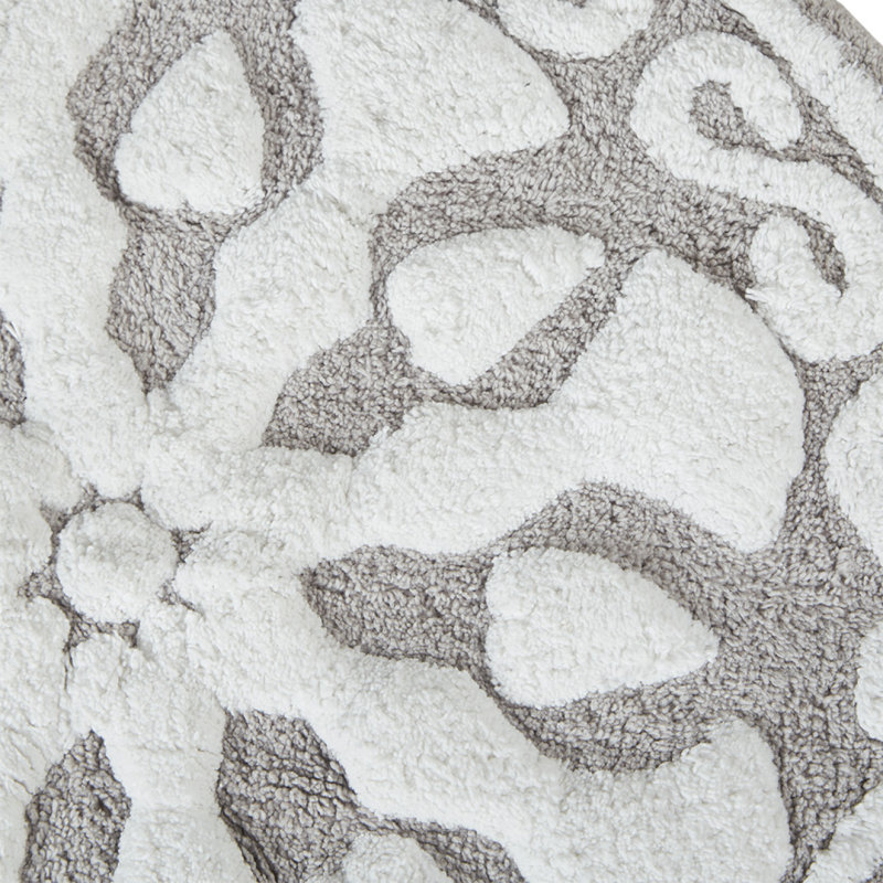 Tapis de bain en coton touffeté Medallion, Taupe