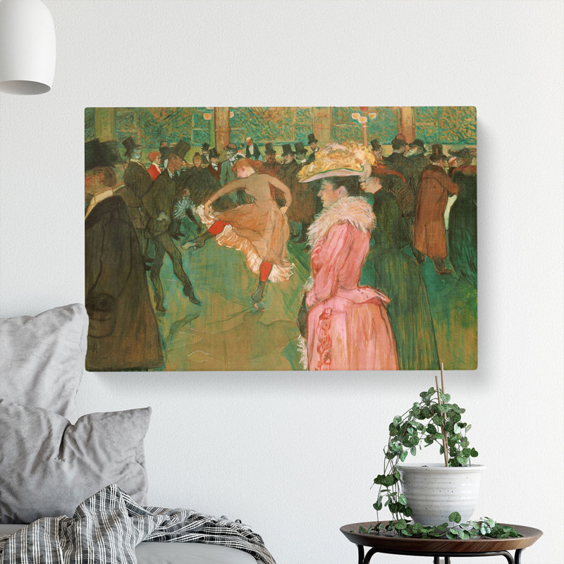 At The Cabaret Dance by Henri De Toulouse-Lautrec - Wrapped Canvas, 40cm H x 60cm W x 3cm D