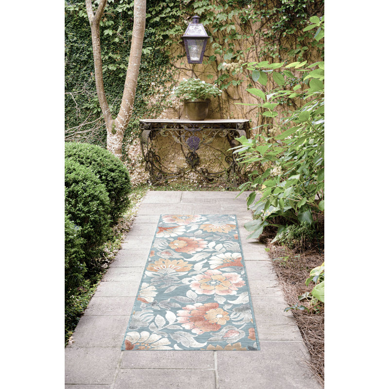 Tapis floral Elaina, Tapis de couloir 2 pi 2 po x 7 pi 3 po