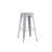 Backless Modern Light Weight Industrial Contemporary Rustic Vintage Costal Metal Bar Stools Without Back And 4 Leg Design (Set Of 2) (30" Seat, Distressed White)