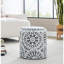 Coffre de rangement en laine noire tissée à la main de 45,7 cm (18 po), style noué, couvercle amovible, usage intérieur, limite de poids de 113 kg (250 lb), design avec couvercle de rangement, polyvalent, aucun assemblage requis-1577109504-1577109518-1577109509