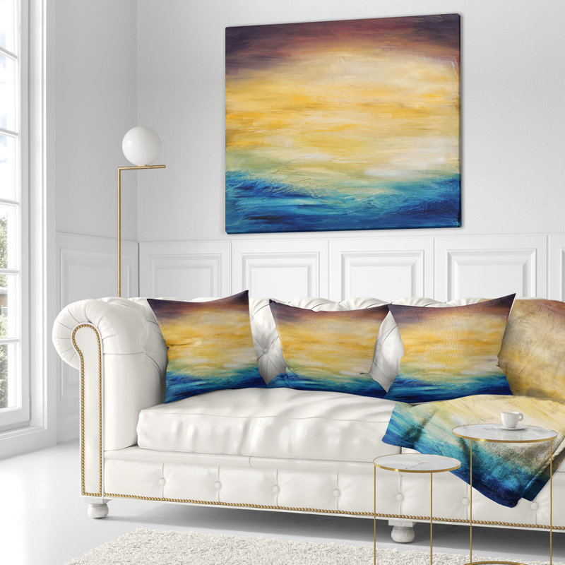 Coussin de soleil water Abstract, 18 po x 18 po, Coussin décoratif