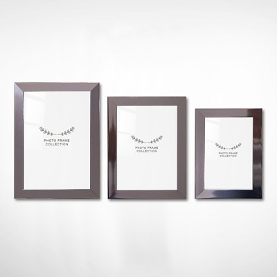 Chiu Elegant Photo Frame Set (3 Pieces), Brown, Sizes: 4 x 6 inches, 5 x 7 inches, 6 x 8 inches | Durable 100% Plastic, Frame Width: 0.8 inches | Perfect for Home Decor, Stylish Display for Your Cherished Memories