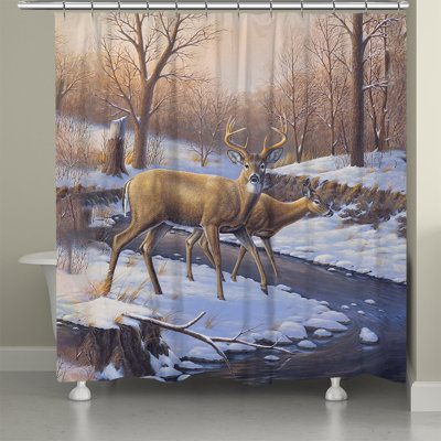 Rideau de douche Demetra Snowy Deer Creekside