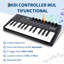 Contrôleur de clavier USB USB 25 touches - clavier portable compact avec 8 Pads sensibles à la vitesse, 8 boutons affectables, affichage OLED, midi sans fil, transposition de demi-tons, commutateur de vitesse - noir