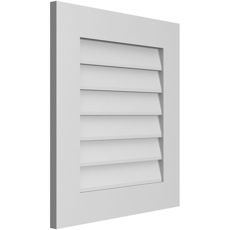 Vent à pignon rectangulaire en uréthane non-fonctionnel, H 24 po x l 22 po x P 1 po