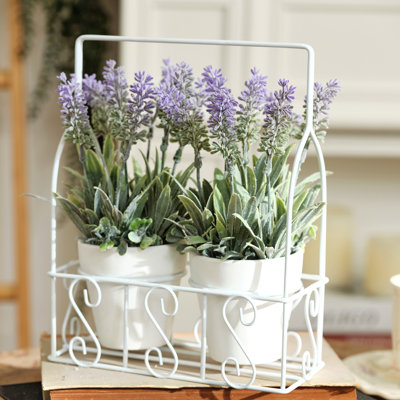 9.1'' Faux Lavender in Ceramic Pot