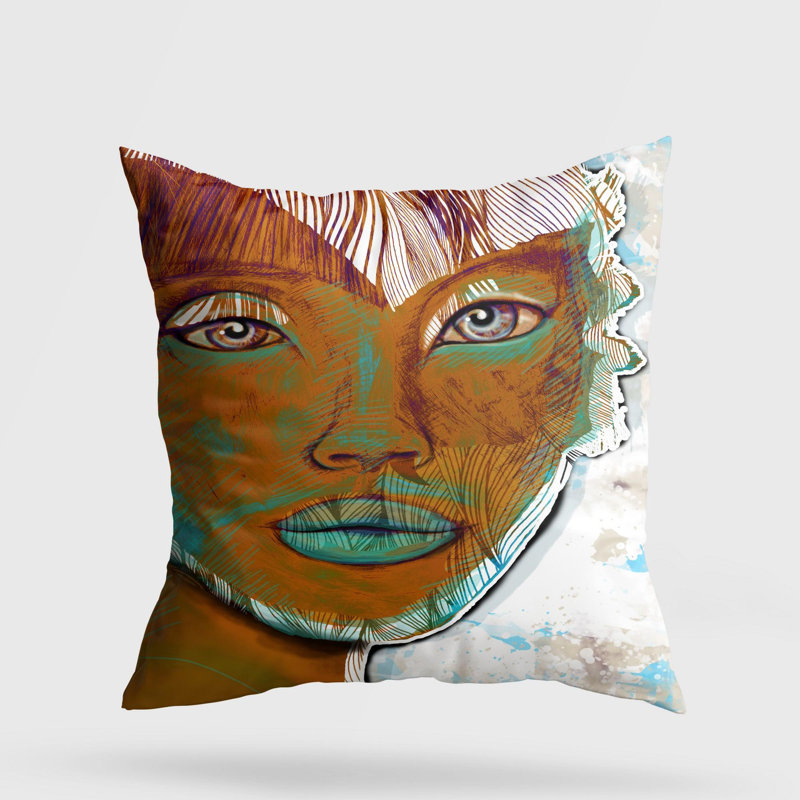 Coussin lavable de qualité supérieure, 17,0 x 17,0 pouces, 50% coton / 50% polyester, rembourrage en silicone, fermeture à glissière dissimulée | Doux, confortable et repassable | Parfait pour la décoration intérieure, le salon et la chambre à cou