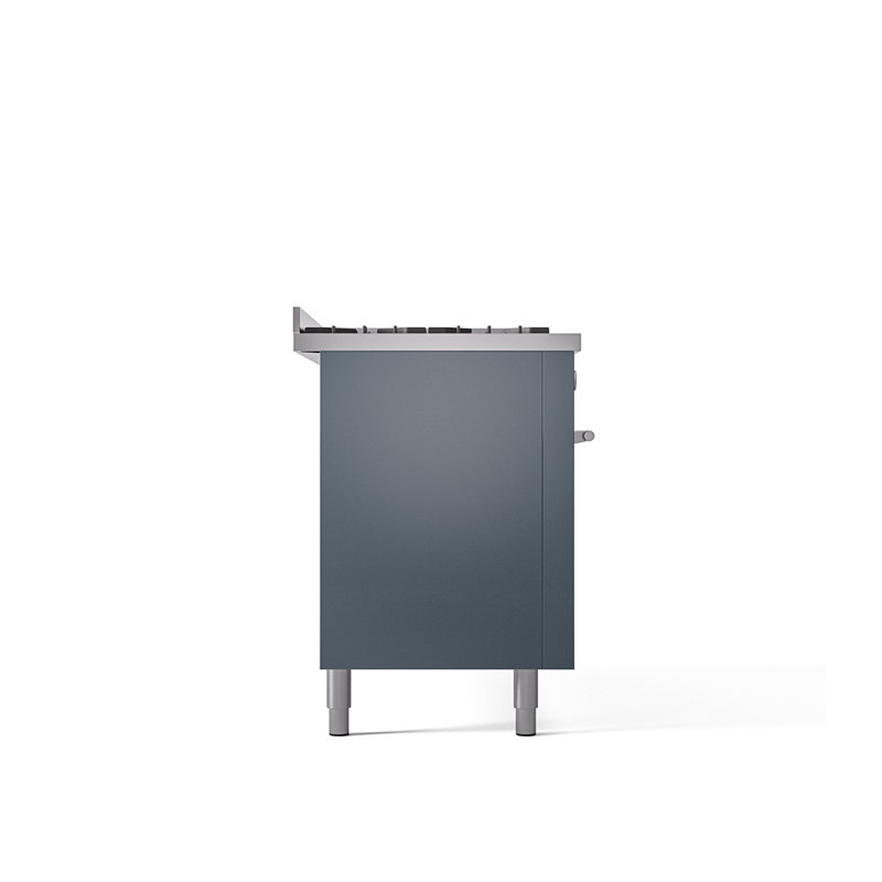 Plaque chauffante à deux brûleurs 60 po ILVE Professional Plus II II, Gaz naturel, Bleu gris / acier inoxydable
