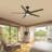 60” 5 Blade Solid Wood Ceiling Fan With Light & Remote Control,elegant & Quiet Airflow-1718840614-1718840611