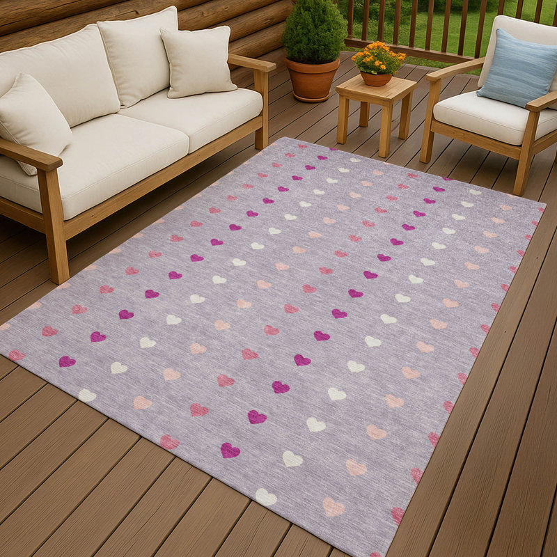 Tapis intérieur / extérieur lavable à la machine pour enfants Chantille ACN2510, Lavande, Rectangle 5 pi x 7 pi 6 po