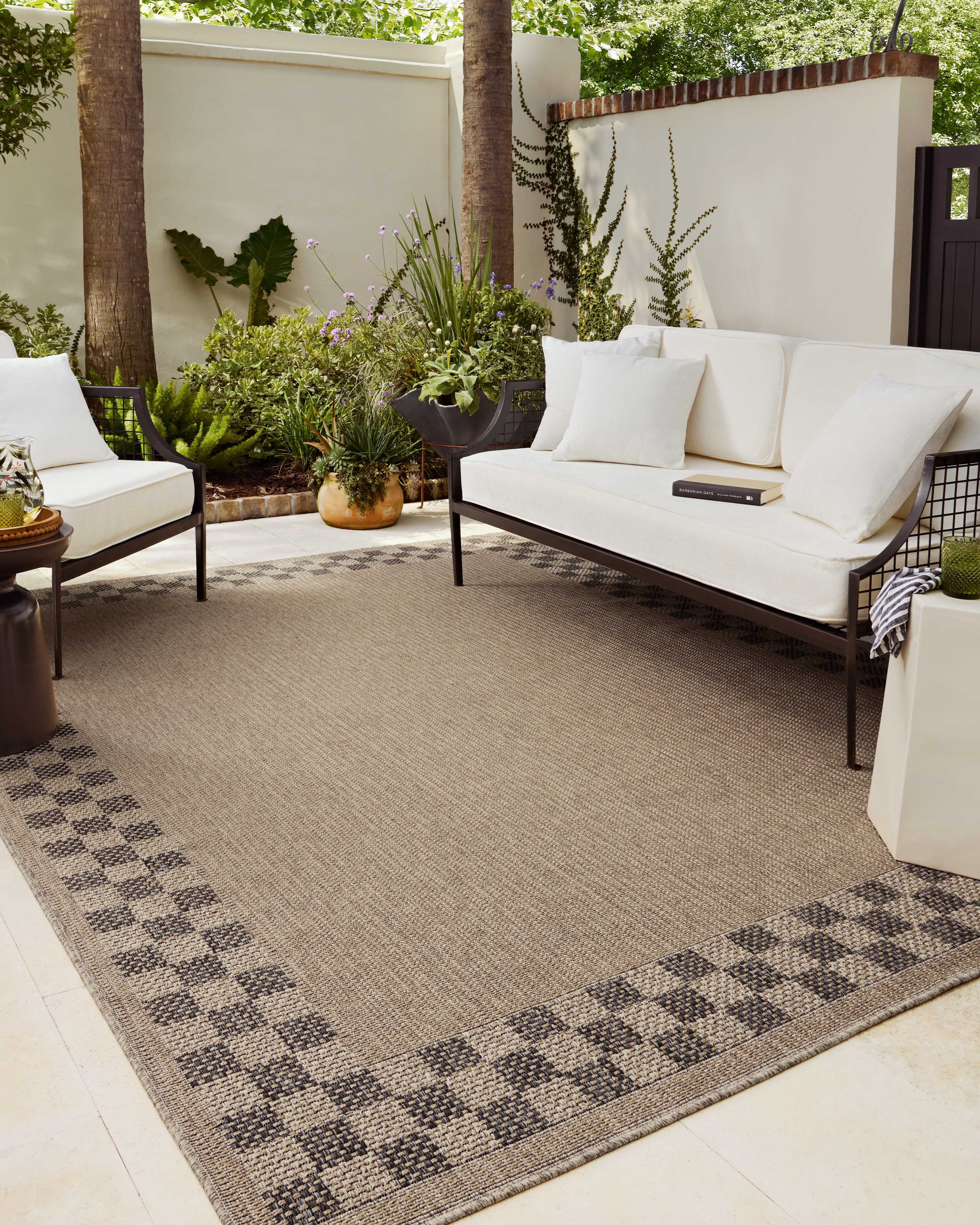 Chris Loves Julia x Loloi Providence Natural / Charcoal Indoor/Outdoor Area Rug