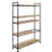 Industrial Style Bookshelf With Ample Storage Space And 4 Tier Wooden Shelves In Black Oak Stylish Rectangular Metal Frame Of For