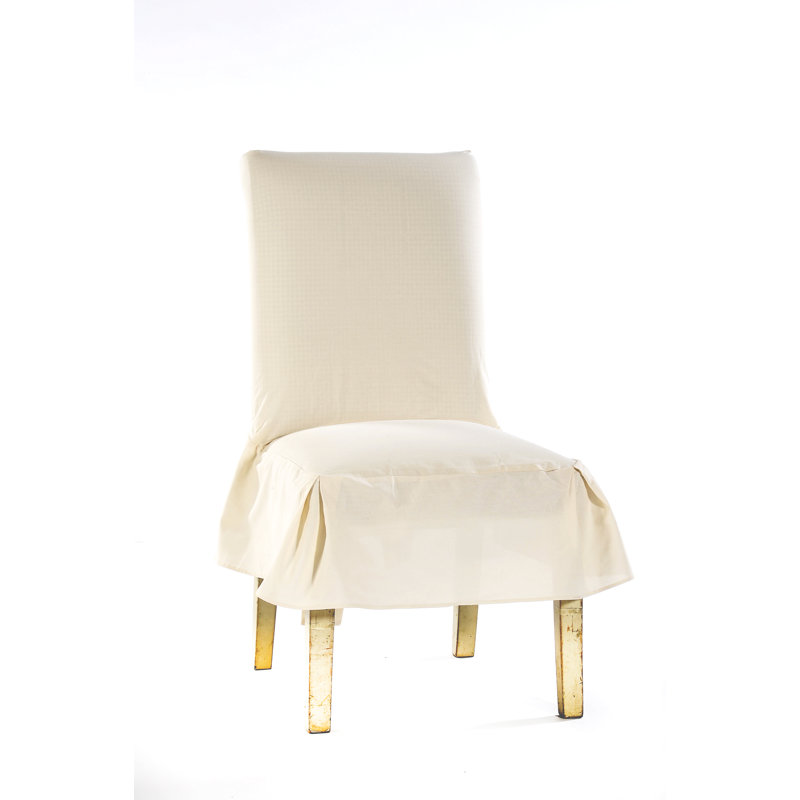 Housse pour chaise de salle à manger en coton, Coton beige
