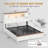 Farmhouse Full Storage Bed Frame with Bookcase Headboard, LED Lights, Charging Station & 4 Drawers, Wood Platform Bed, White-411781280-413799467