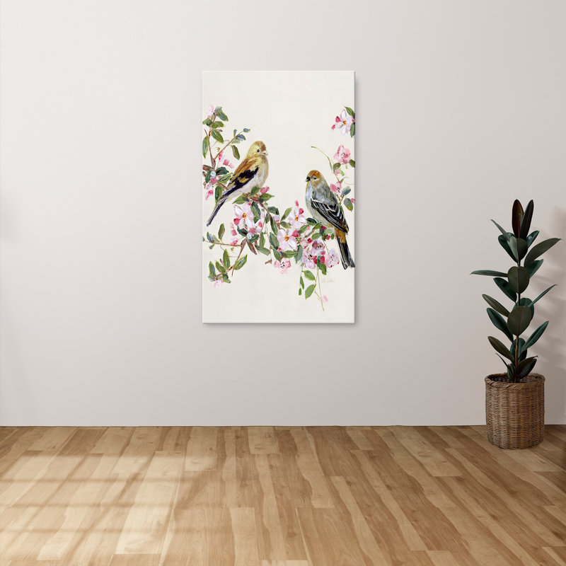 "Songbird Duo II" par Sally Swatland, reproduction sur toile, H 40 po x l 24 po x P 1,5 po
