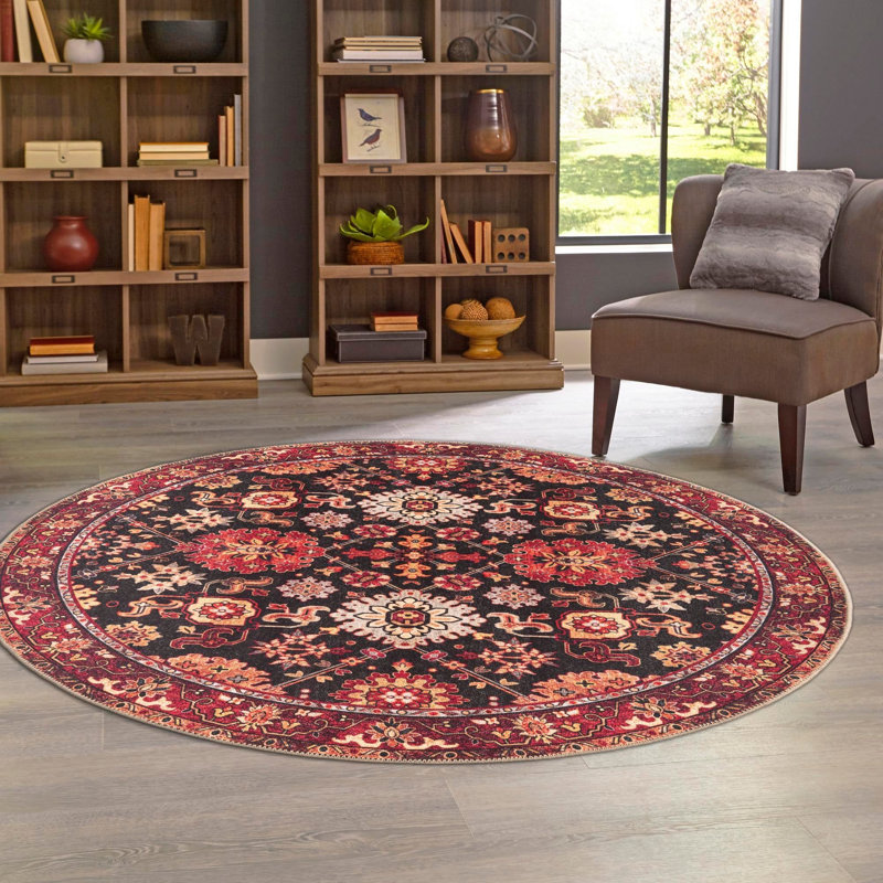 Tapis noir Aucun Hinkley, Rond 2 pi