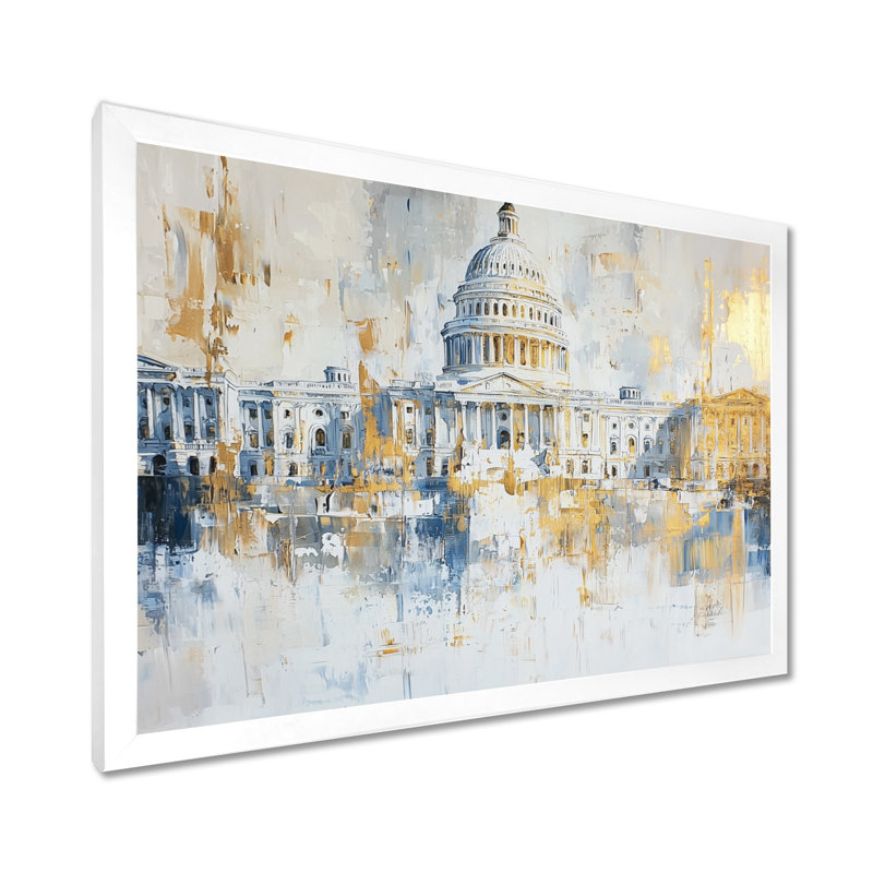 Chul - art mural patriotiste américain, H 12 po x l 20 po, Reproduction encadrée d'une seule photo, Blanc