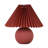 Serena 10" Retro Inspired Ceramic LED Table Lamp with Red Fabric Pleated Shade-115701358