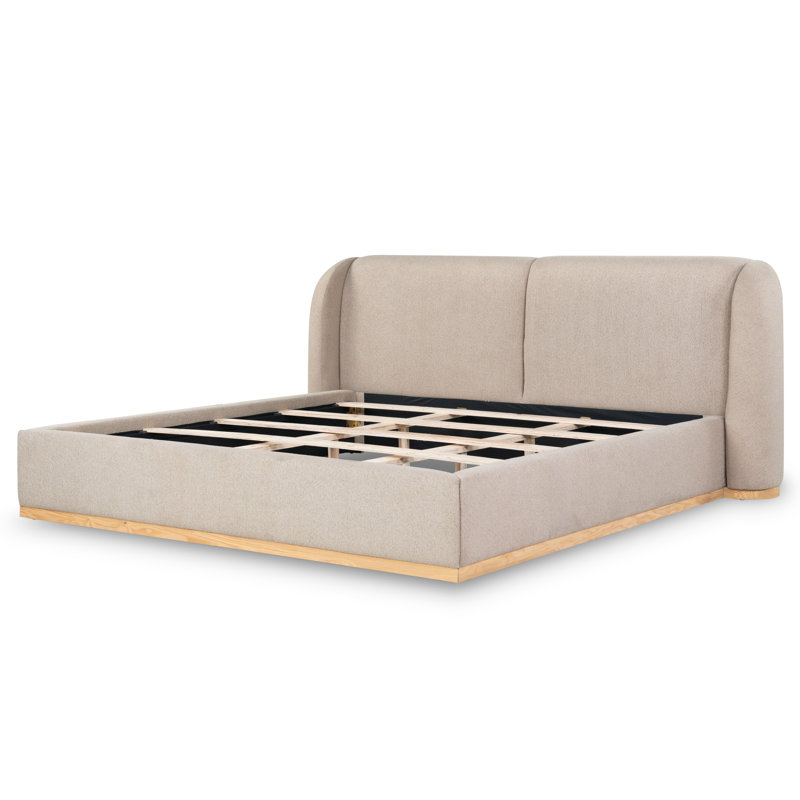 Martynia Boucle King Bed, King, Light Brown