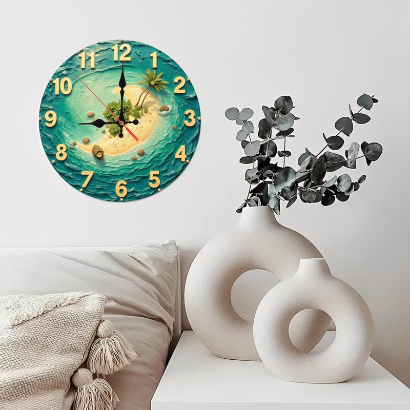 Horloge murale de plage tropicale