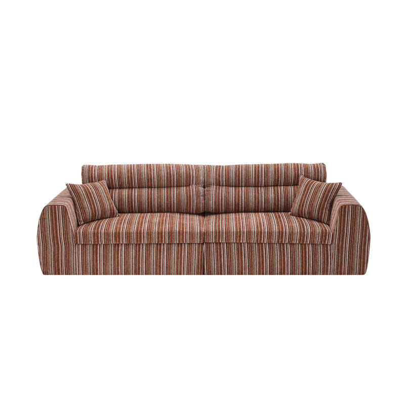 Canapé modulaire 2 pièces 111 ", Rouge / Brun