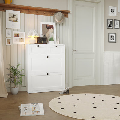 39.3" H 16-Pair Shoe Storage Cabinet