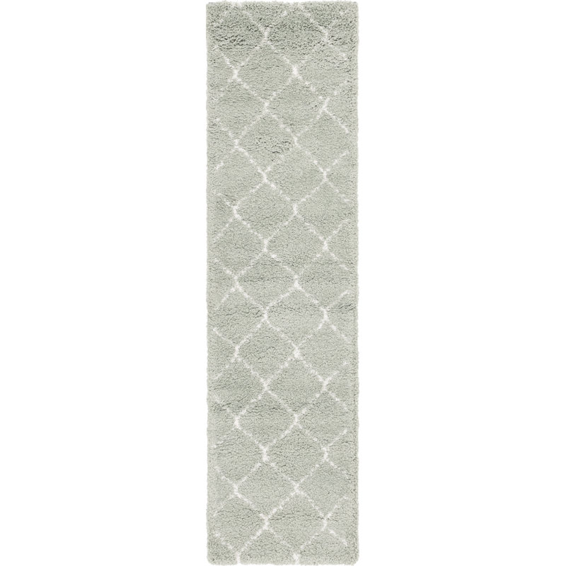 Geometric Shag Area Rug, Runner 79 x 305cm