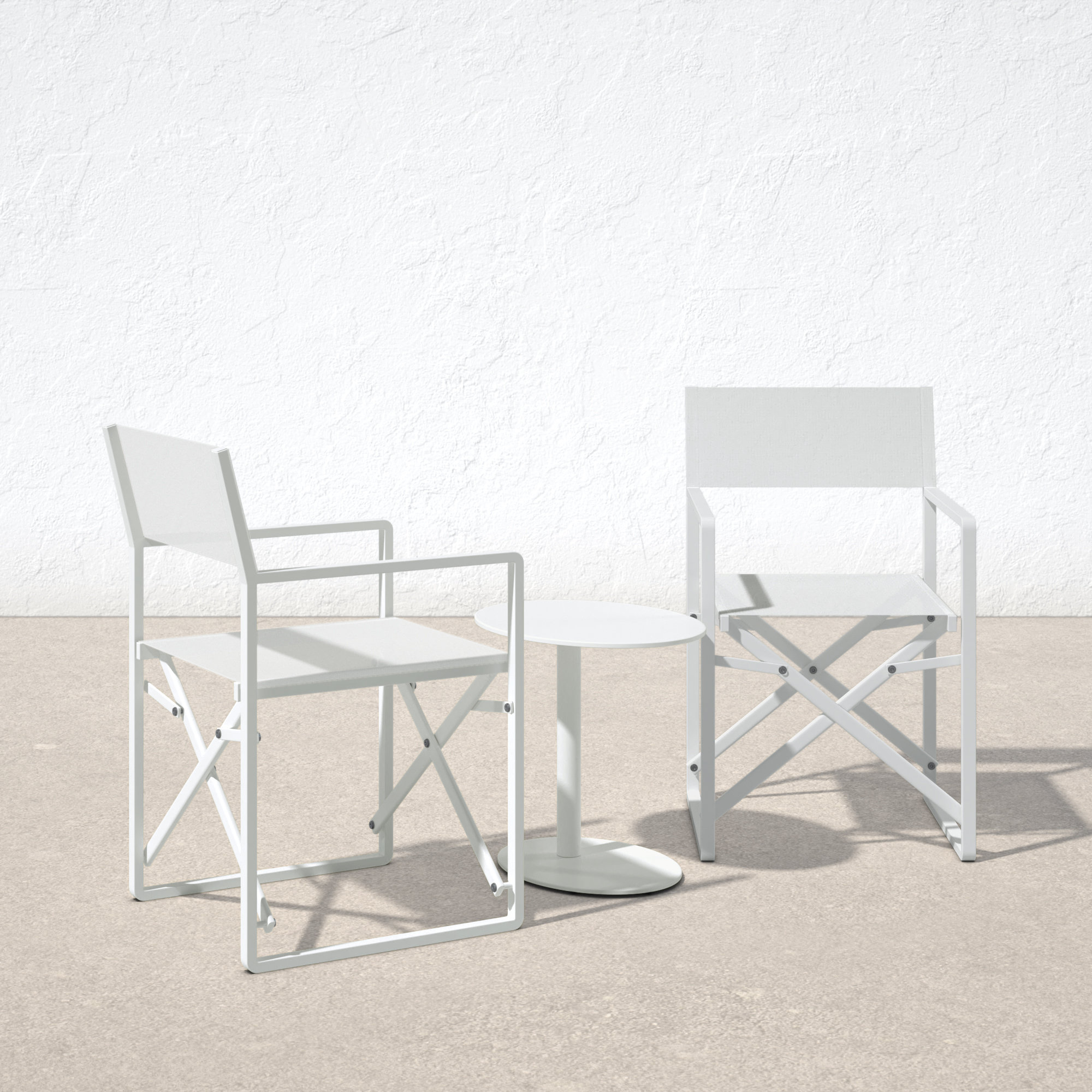 Oval 2 - Person 20" Long Bistro Set, White