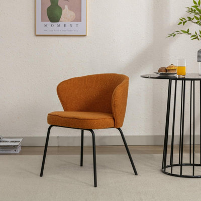 Set of 1 Boucle Fabric Dining Chair