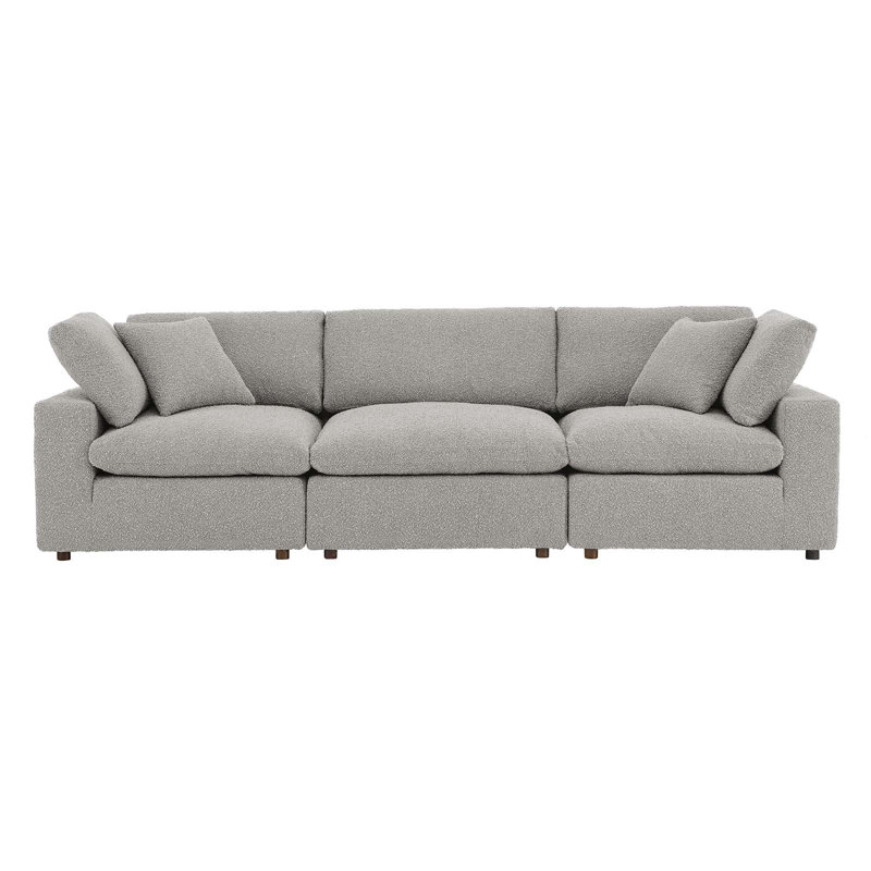Canapé 3 places Modway Commix, Boucle gris clair
