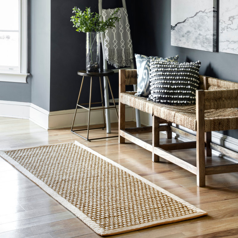 Tapis naturel intérieur / extérieur Elidge, Tapis de couloir 2 pi 6 po x 8 pi
