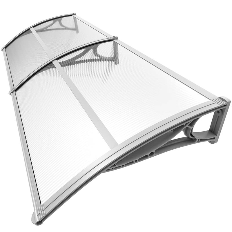 Dakota Fields 200cm W x 75cm D Grey/Clear Cover Retractable Window Awning