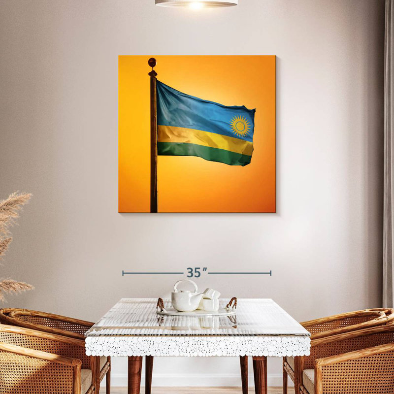 Borges Rwanda Flag Sunset, 36" H x 36" W