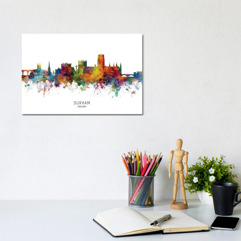 Durham England Skyline by Michael Tompsett - Wrapped Canvas Painting, 20.32 cm H x 30.48 cm W