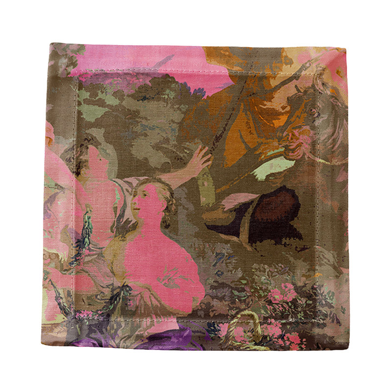 Cyprus Picnic Cotton Sateen Cocktail Napkins, Pop Pink