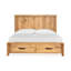 Très grand lit à panneau de rangement Hagi, 2 tables de chevet et commode double avec miroir-153902606-162008719