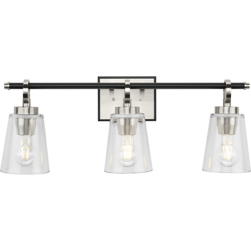 Cassell Dimmable Vanity Light, Brushed Nickel, 3