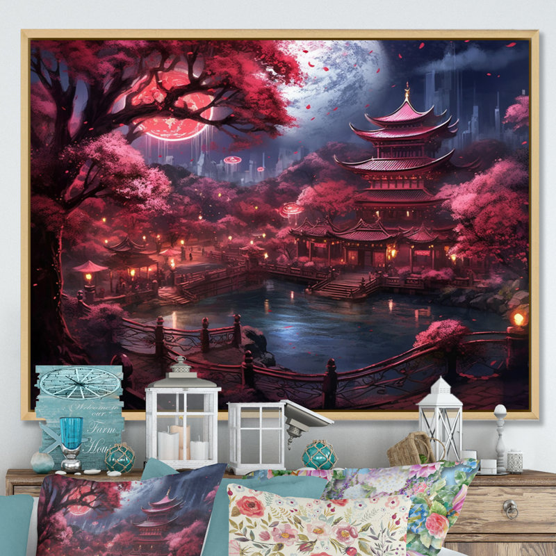 Japon, terre du Samouraï III - Japon, art mural, H 12 po x l 20 po x P 1 po, Cadre naturel flottant