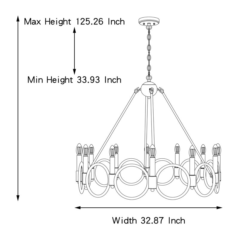 Albata 12-Light Wagon Wheel Candle Style Chandelier, Classic Black/White Antique Silver