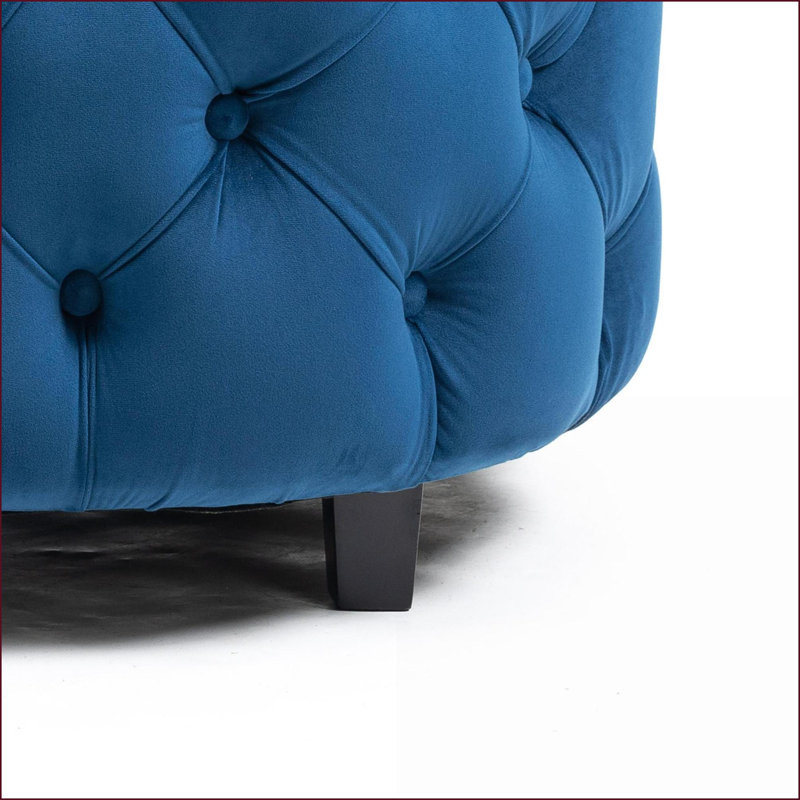 Fauteuil demi-tonneau de salon Mid-Century | Velours | Bleu royal, Bleu