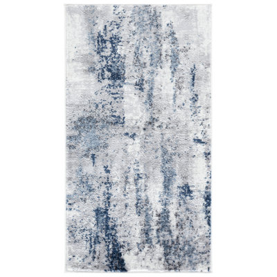 Minyard Abstract Gray/Blue Area Rug