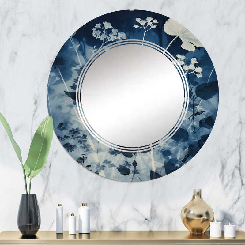 Zagora - Miroir mural moderne rond, 32 po x 32 po