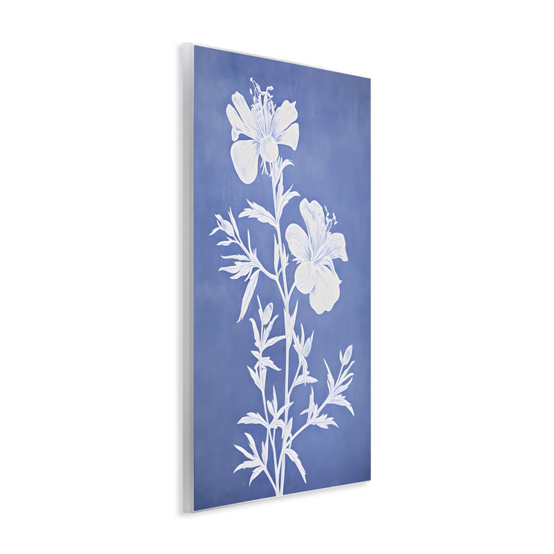 "Blue Cerulean Florals", art mural par Petals Prints Design, H 15 po x l 10 po