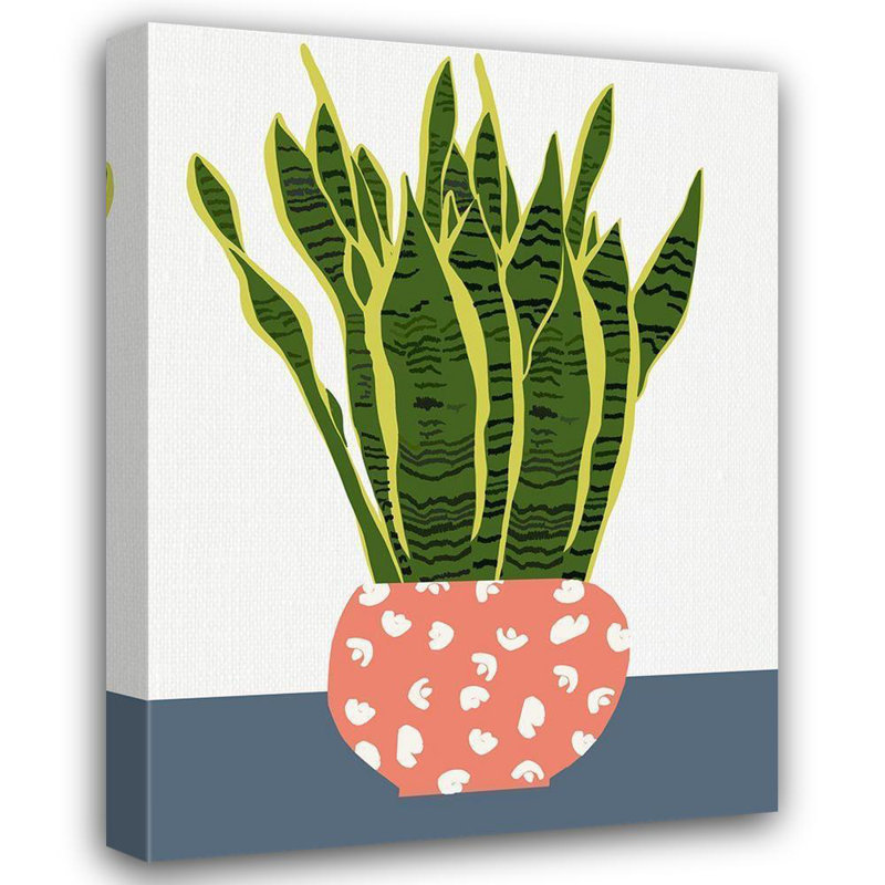 «Red Barrel Studio® Bucheli, Jen», reproduction d'art sur toile tendue: plante en pot, H 47 po x l 36 po