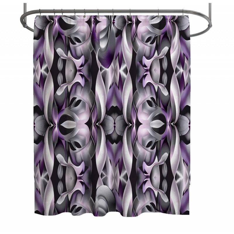 Stylized petals Shower Curtain -  Artwork Bathroom Decor, H 73 po x l 70 po