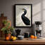Cormorant in Profile Japandi 1 Piece Single Picture Frame Wall Art-1389448728-1389448732