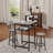 Bar Table, Equipped With 2 Bar Dining Stools, With Backrest And Partition