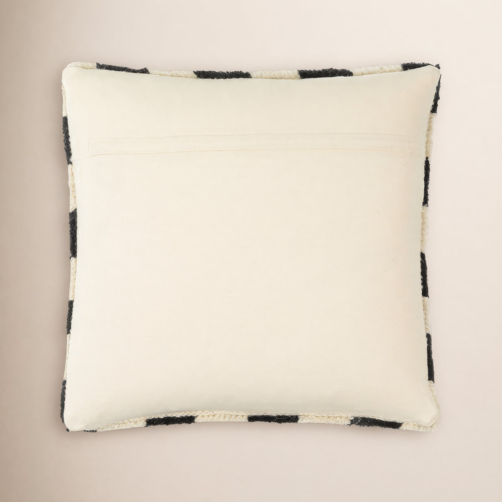 Villere Checkered Wool Throw Pillow, Black, 20"H x 20"W, Down